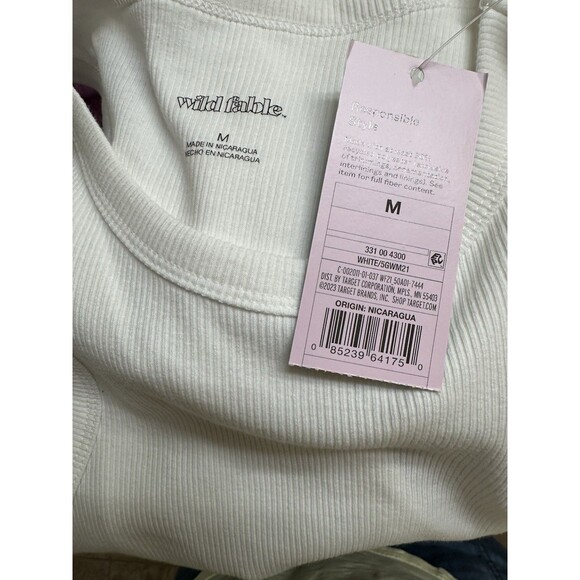 NWT Bundle 2 Wild Fable Women's M Cropped Mini Tank Top Ribbed Black & White NEW - Picture 13 of 13